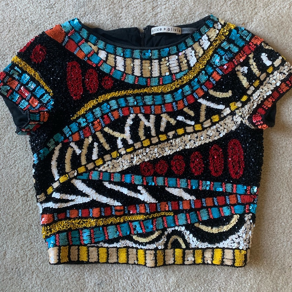 Alice + Olivia Kelli crop top